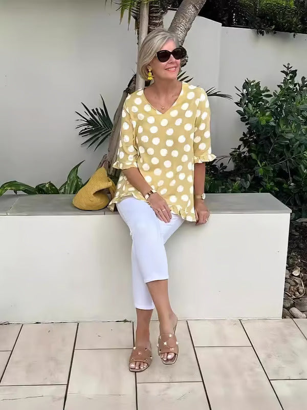 Lave™ | Elegante Bluse mit V-Ausschnitt – Für zeitlose Eleganz und femininen Stil