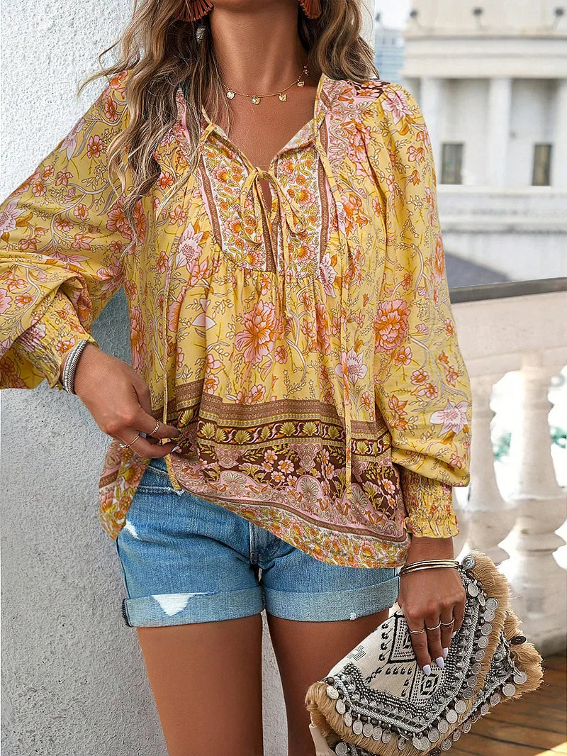 Sallie™ | Fließendes Bohemian-Top mit Blumenmuster – Für einen entspannten, blumigen Stil