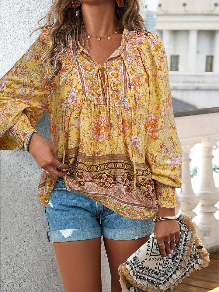 Sallie™ | Fließendes Bohemian-Top mit Blumenmuster – Für einen entspannten, blumigen Stil