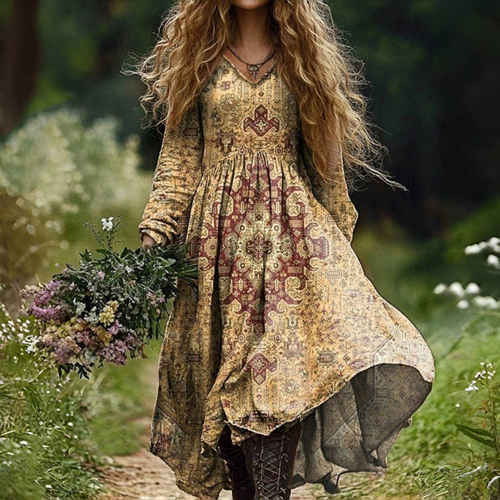 Kiki – Vintage Kleid mit Ethno-Print