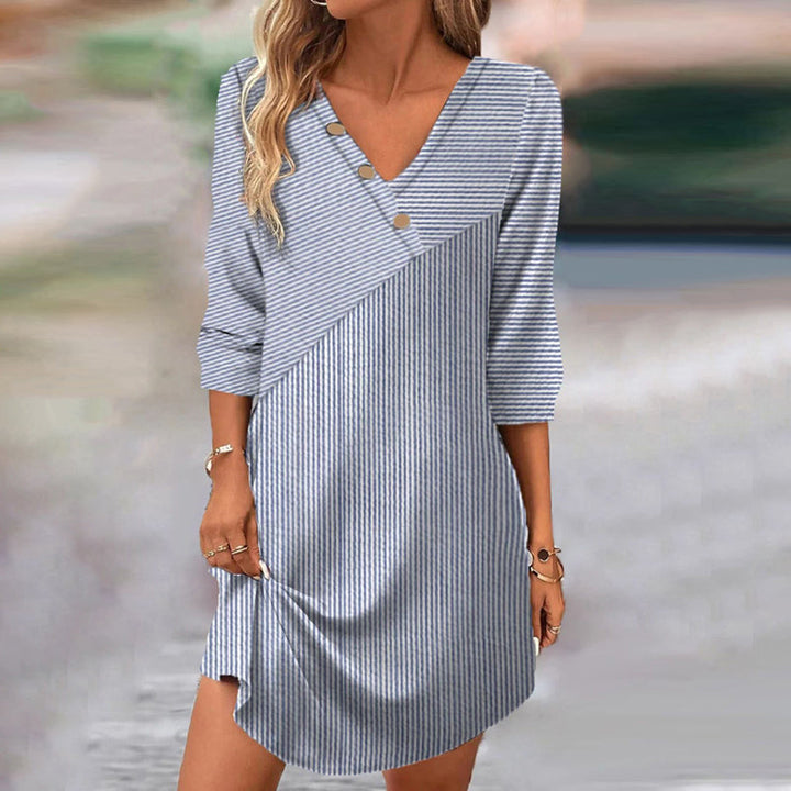 Nene – Langärmeliges Vintage-Streifenkleid