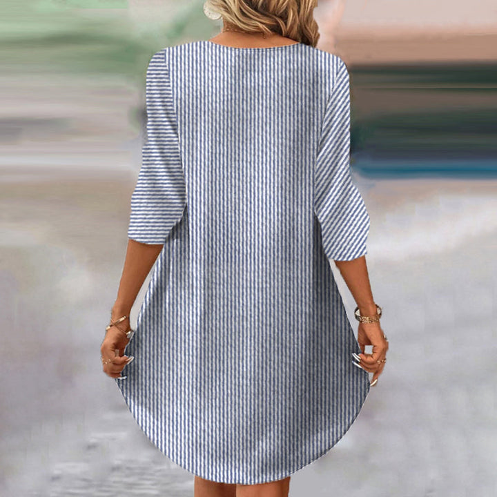 Nene – Langärmeliges Vintage-Streifenkleid