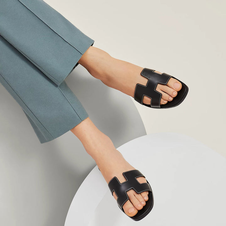 Anna Sandale Sommersandale aus Leder mit H-Logo