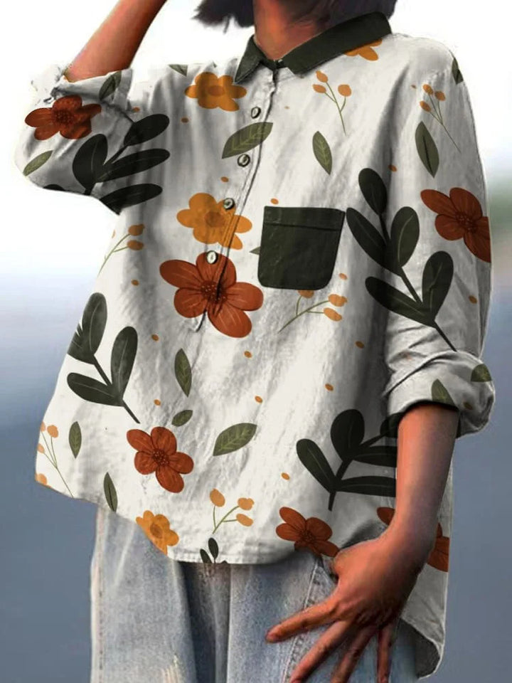 Koda™ – Künstlerisches T-Shirt mit Pflanzenmotiv