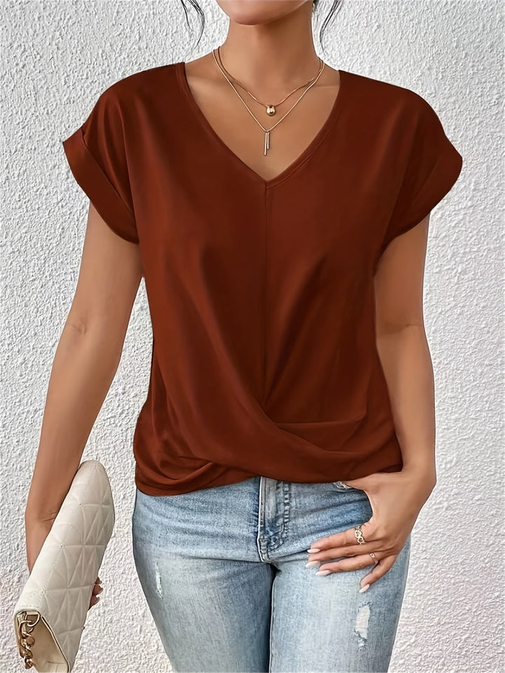 Eloise™ | Lässiges T-Shirt mit Herzausschnitt – Für verspielte Eleganz und Komfort