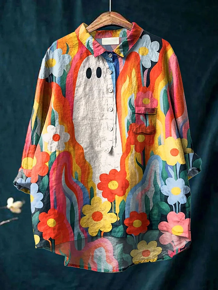 Spooky™ – Künstlerisches T-Shirt mit Pflanzenmotiv