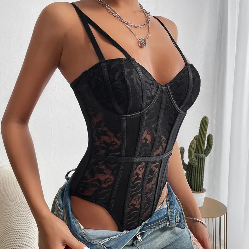 Celine™ | Bestickter Korsett-Bodysuit – Sinnlich, Raffiniert & Formend