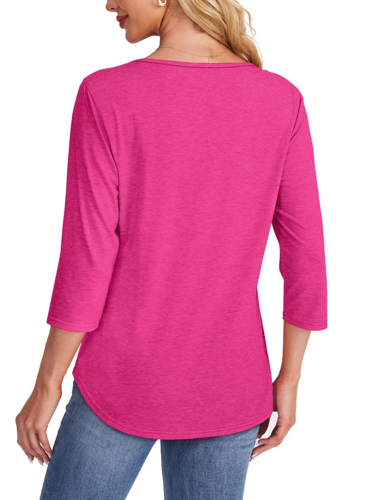 Monica™ | Falten-Top mit 3/4-Ärmeln – Raffinierte Eleganz für jeden Anlass