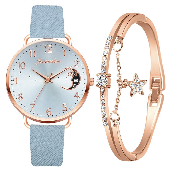 UHR MIT MONDÜBERTRAGUNG UND ARMBANDSET