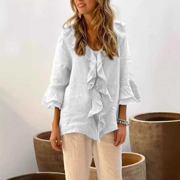 Marie™ | Elegante Rüschenbluse – Für feminine Raffinesse und stilvollen Komfort