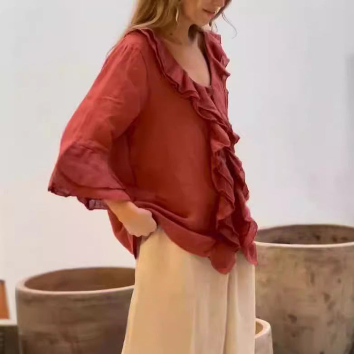 Marie™ | Elegante Rüschenbluse – Für feminine Raffinesse und stilvollen Komfort