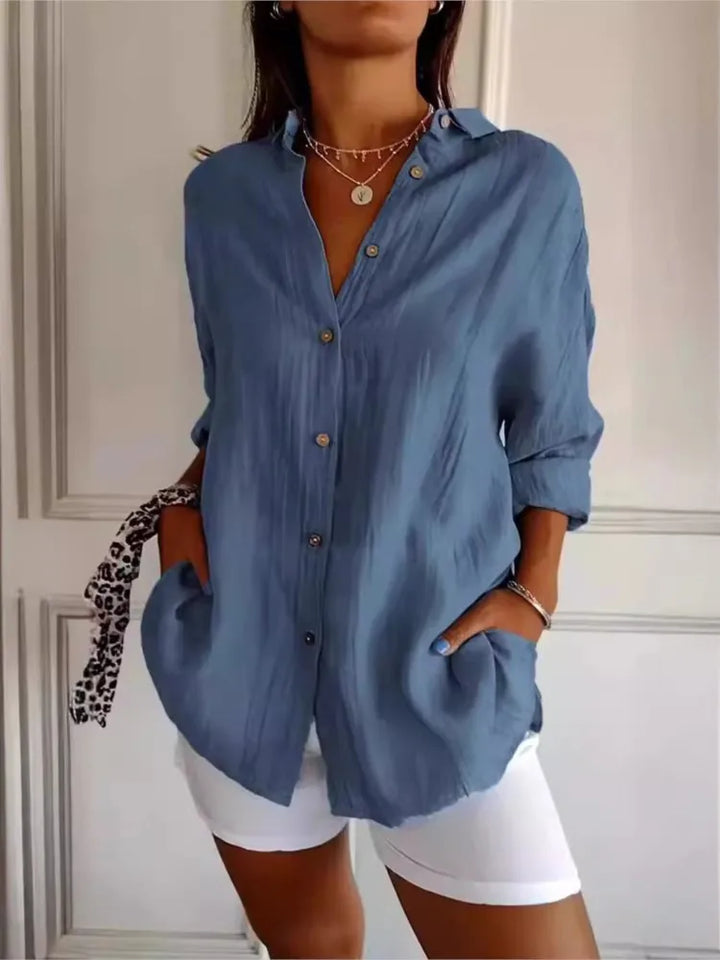 Yvonne™ | Weiche, Atmungsaktive Baumwollbluse – Für Komfort und stilvolle Eleganz