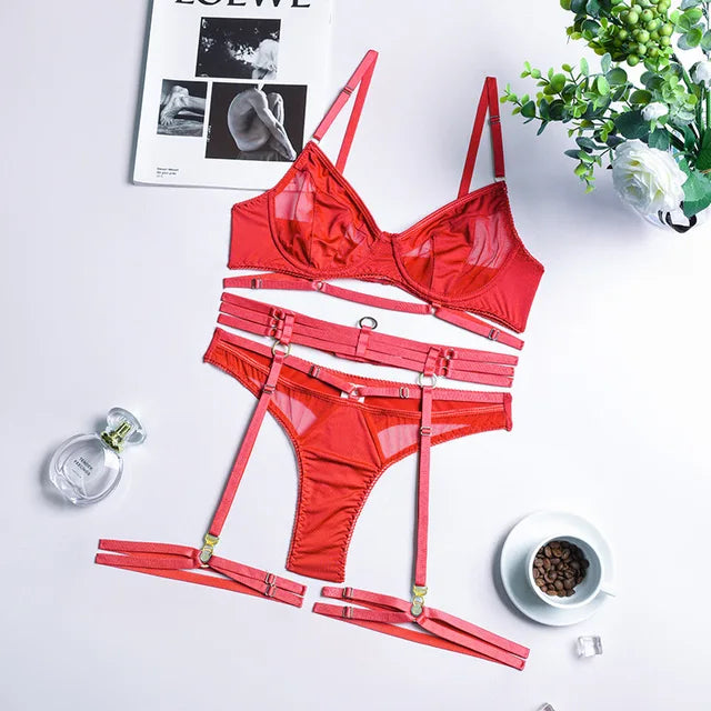 Adriana™ | 3-teiliges Dessous-Set – Französische Spitze für Ihre Weiblichkeit