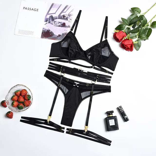 Adriana™ | 3-teiliges Dessous-Set – Französische Spitze für Ihre Weiblichkeit