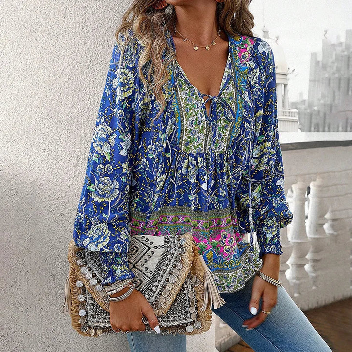 Sallie™ | Fließendes Bohemian-Top mit Blumenmuster – Für einen entspannten, blumigen Stil