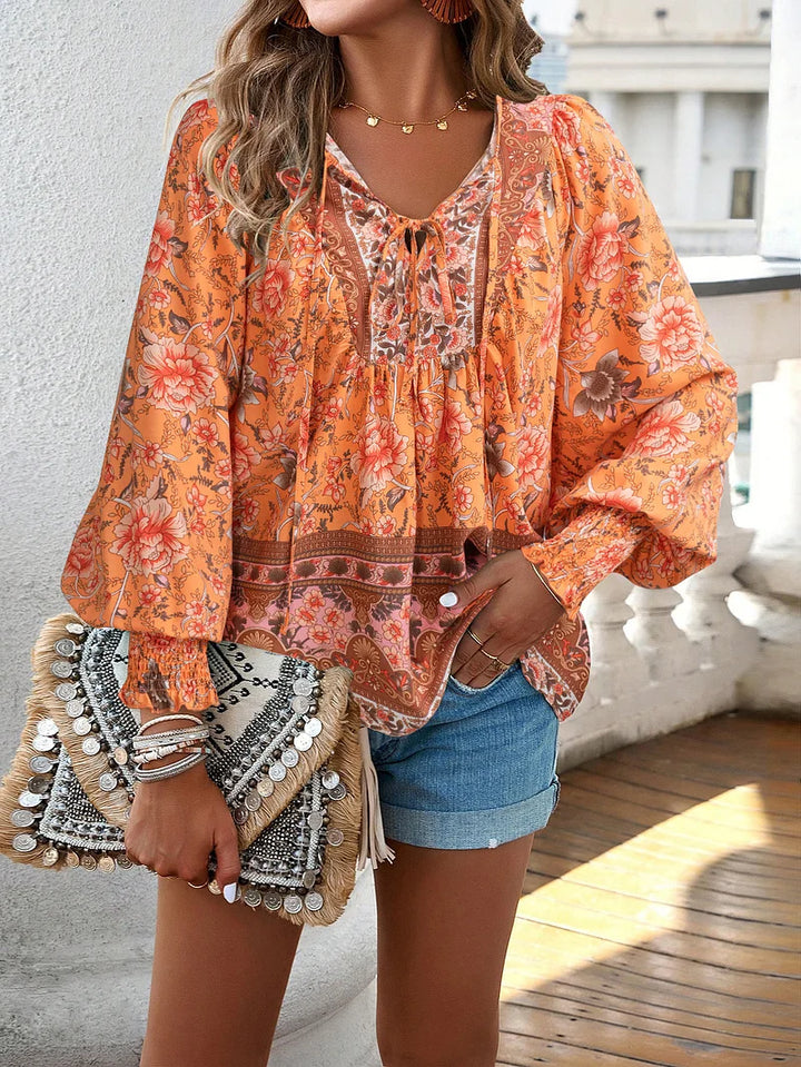 Sallie™ | Fließendes Bohemian-Top mit Blumenmuster – Für einen entspannten, blumigen Stil