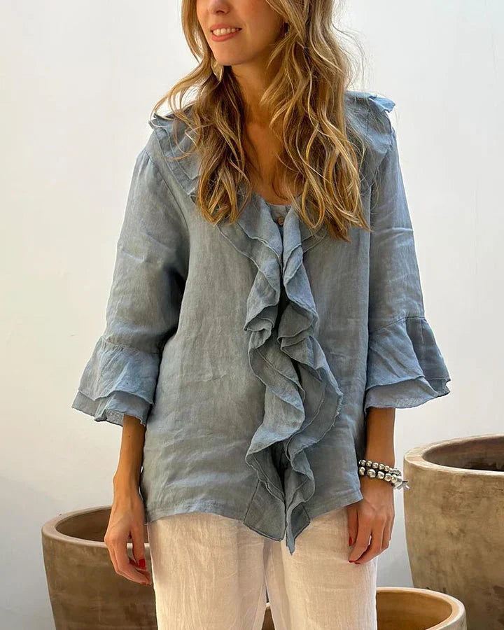 Marie™ | Elegante Rüschenbluse – Für feminine Raffinesse und stilvollen Komfort