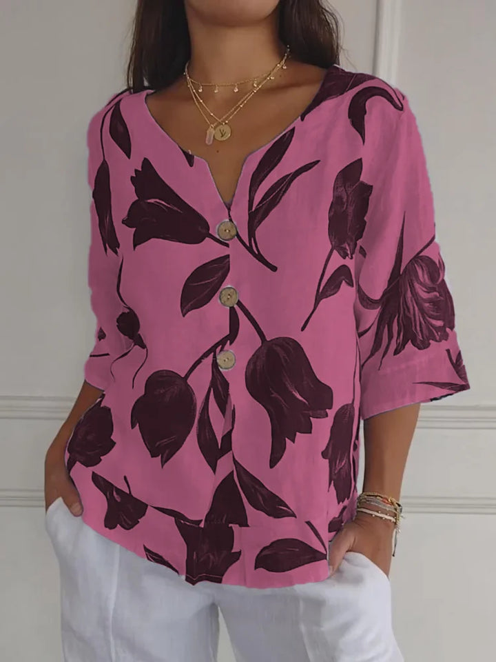Delphine™ | Elegante Blumenbluse – Für zeitlose Eleganz und floralen Charme