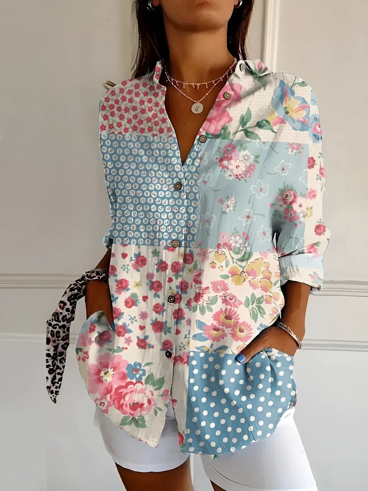 Roxane™ | Leichte Bluse mit Blumenmuster aus Baumwolle – Für frischen, floralen Stil und Komfort