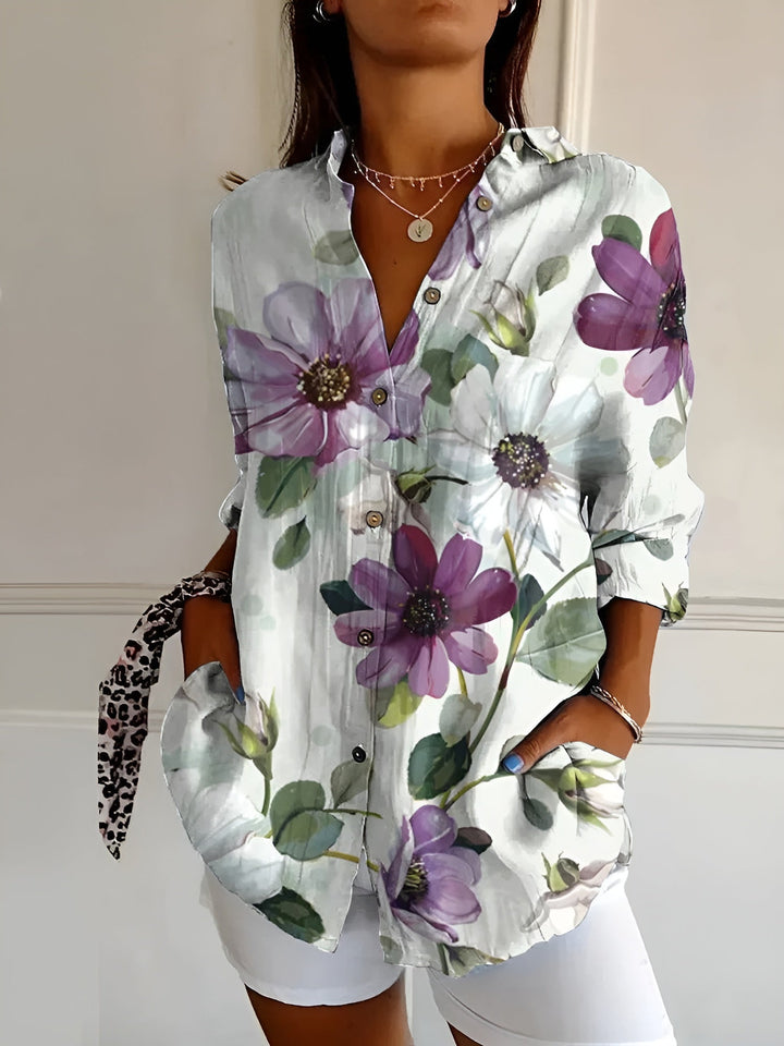 Roxane™ | Leichte Bluse mit Blumenmuster aus Baumwolle – Für frischen, floralen Stil und Komfort