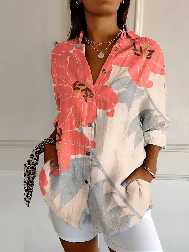 Roxane™ | Leichte Bluse mit Blumenmuster aus Baumwolle – Für frischen, floralen Stil und Komfort